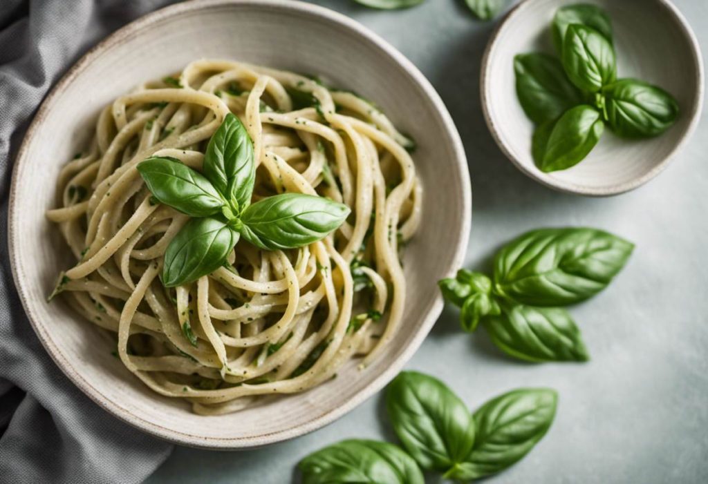 Vegan basil pasta
